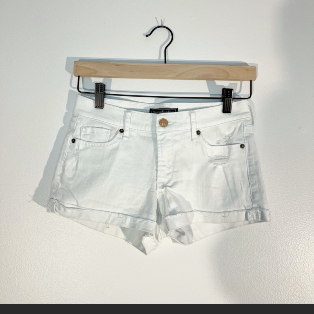 Abercrombie White Jean stretchy shorts